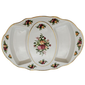 RARE! New w/tag! Royal Albert China Old Country Roses Appetizer Tray!